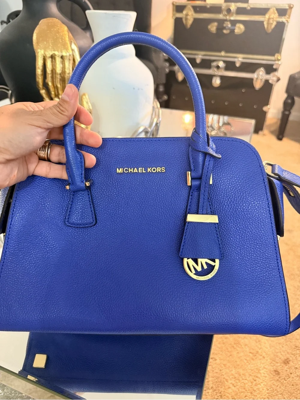 Michael Kors Harper Leather Satchel Bag